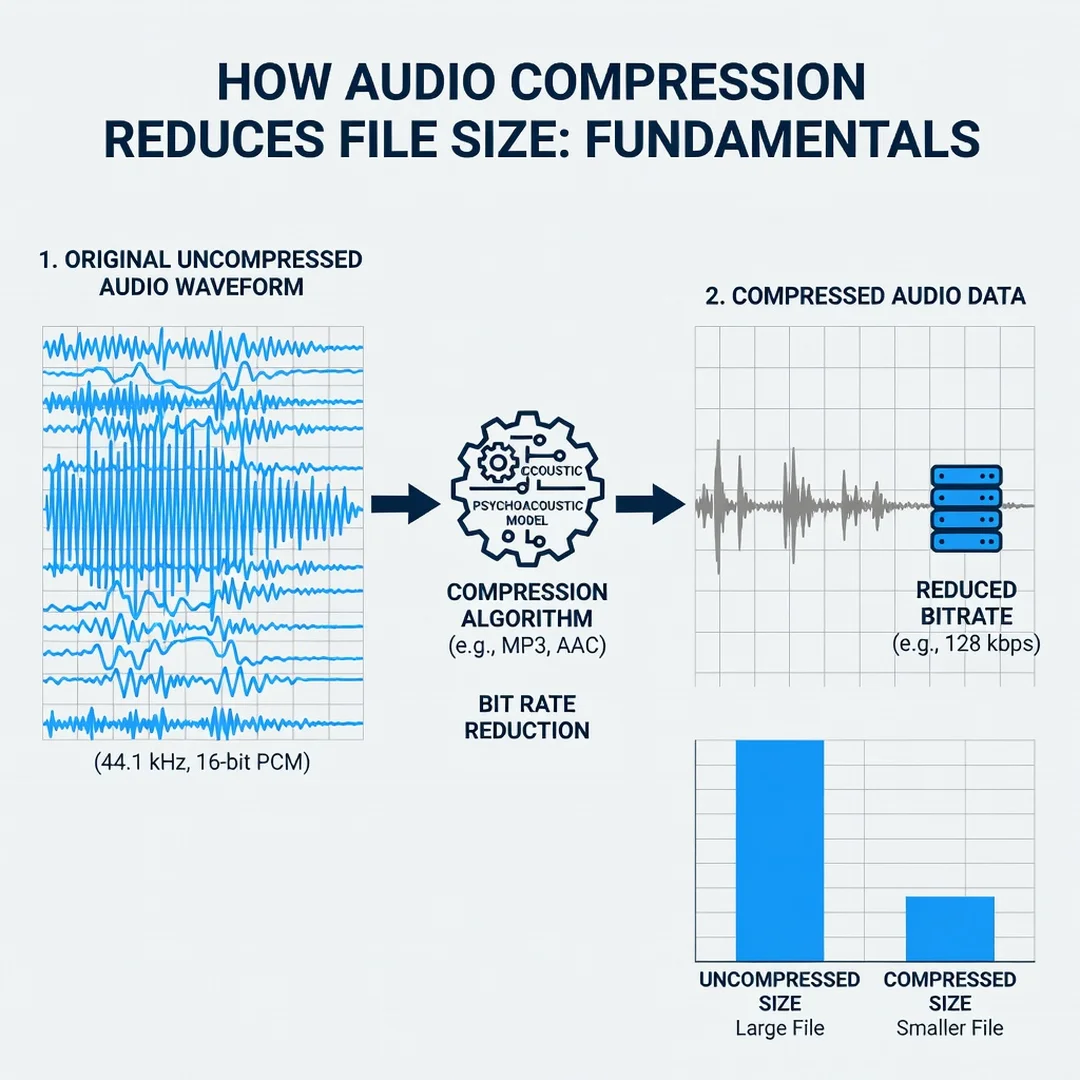 Step 1: Illustration for step: Understand the fundamentals related to How Audio Compression Reduces File Siz