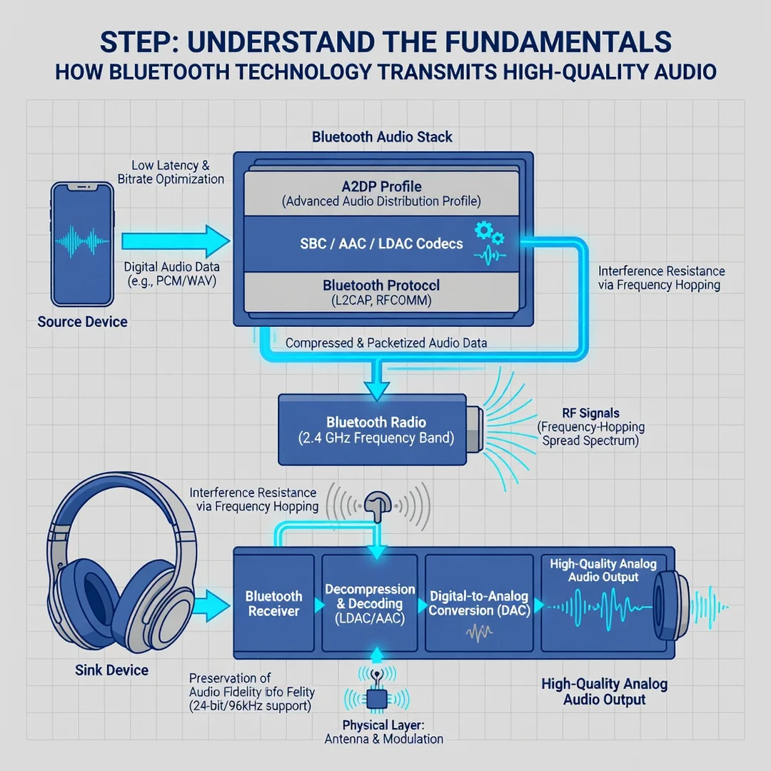 Step 1: Illustration for step: Understand the fundamentals related to How Bluetooth Technology Transmits Hig