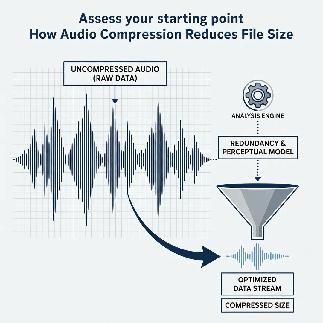 Step 2: Illustration for step: Assess your starting point related to How Audio Compression Reduces File Size