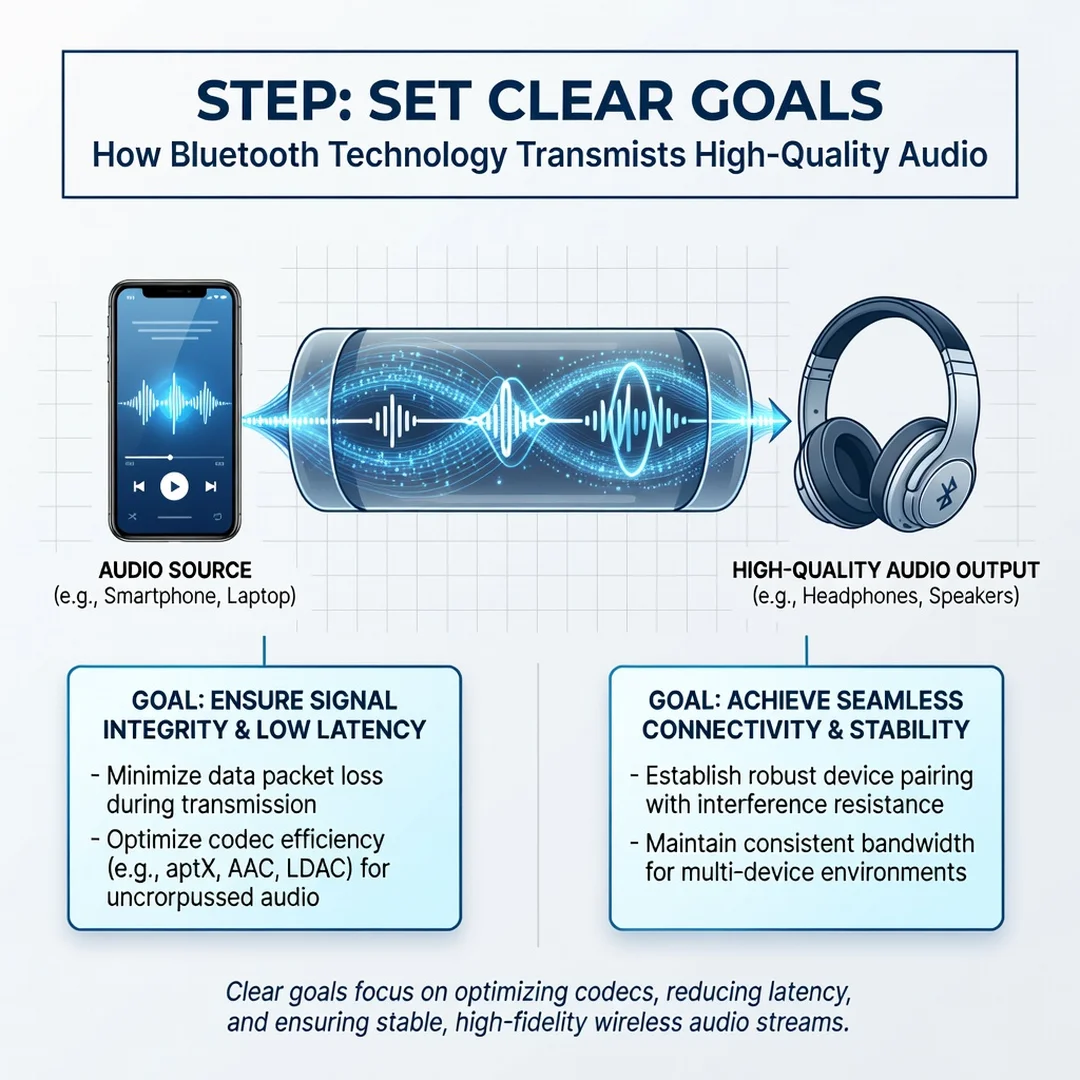 Step 3: Illustration for step: Set clear goals related to How Bluetooth Technology Transmits High-Quality Au