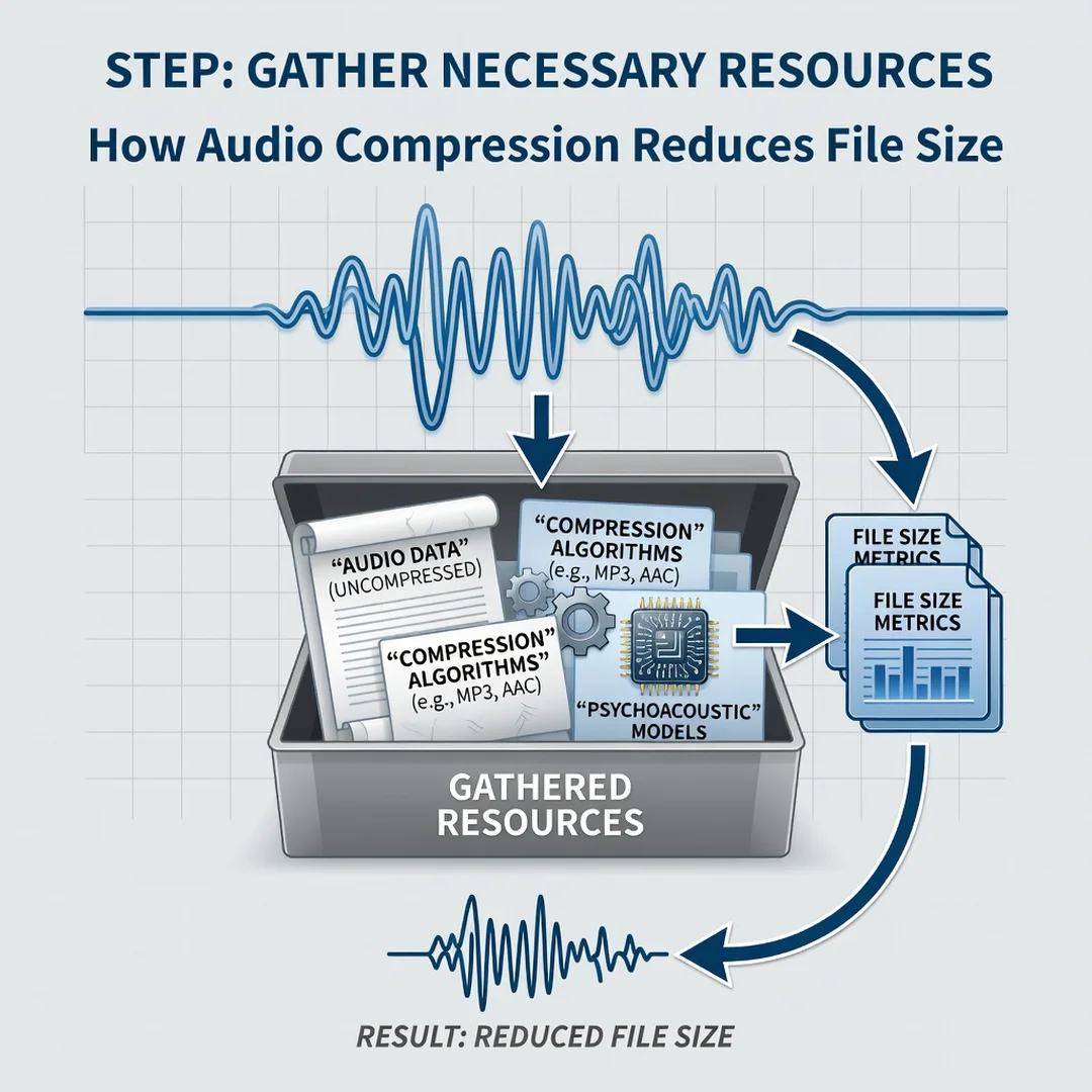 Step 4: Illustration for step: Gather necessary resources related to How Audio Compression Reduces File Size