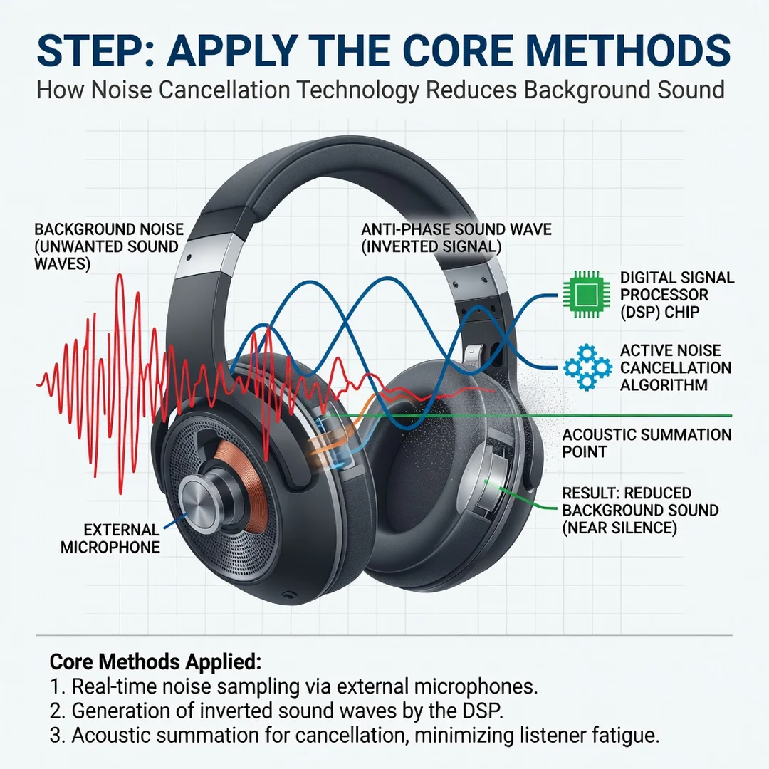 Step 5: Illustration for step: Apply the core methods related to How Noise Cancellation Technology Reduces B