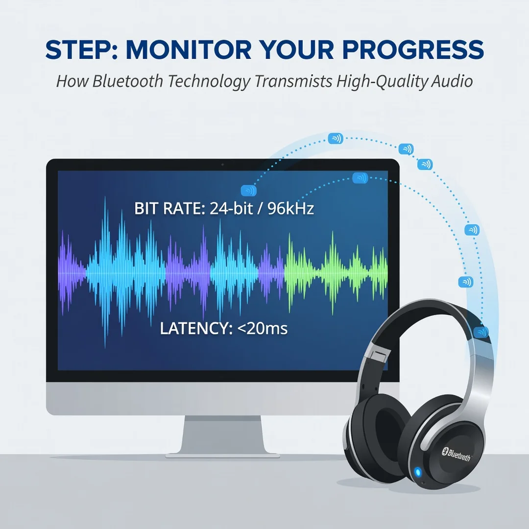 Step 6: Illustration for step: Monitor your progress related to How Bluetooth Technology Transmits High-Qual