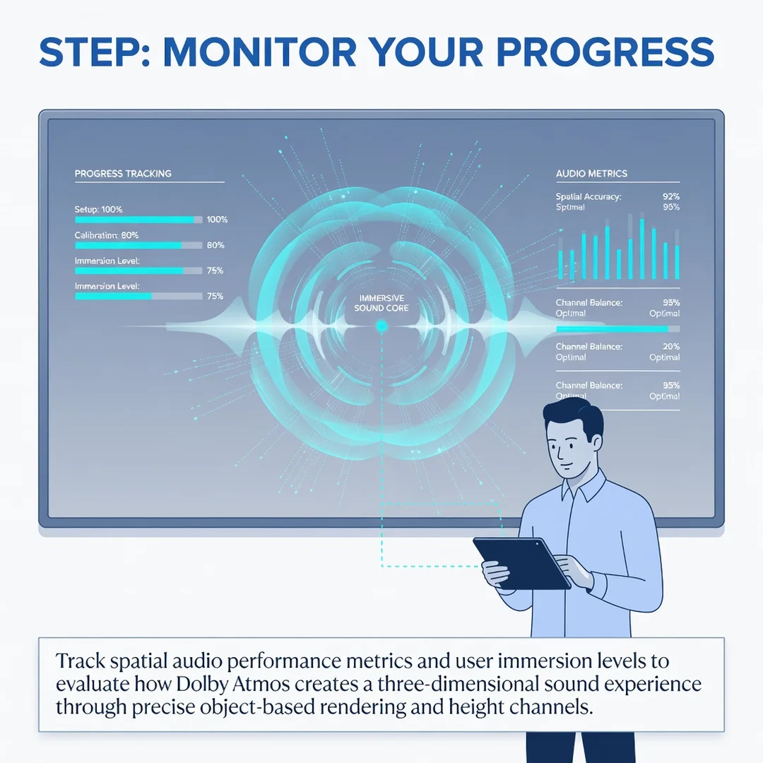 Step 6: Illustration for step: Monitor your progress related to What Is Dolby Atmos and How Does It Create I