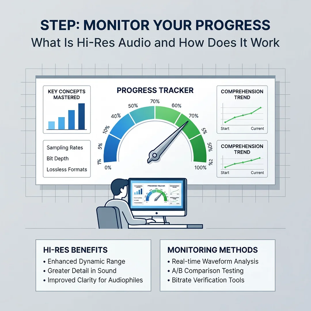 Step 6: Illustration for step: Monitor your progress related to What Is Hi-Res Audio and How Does It Work, p