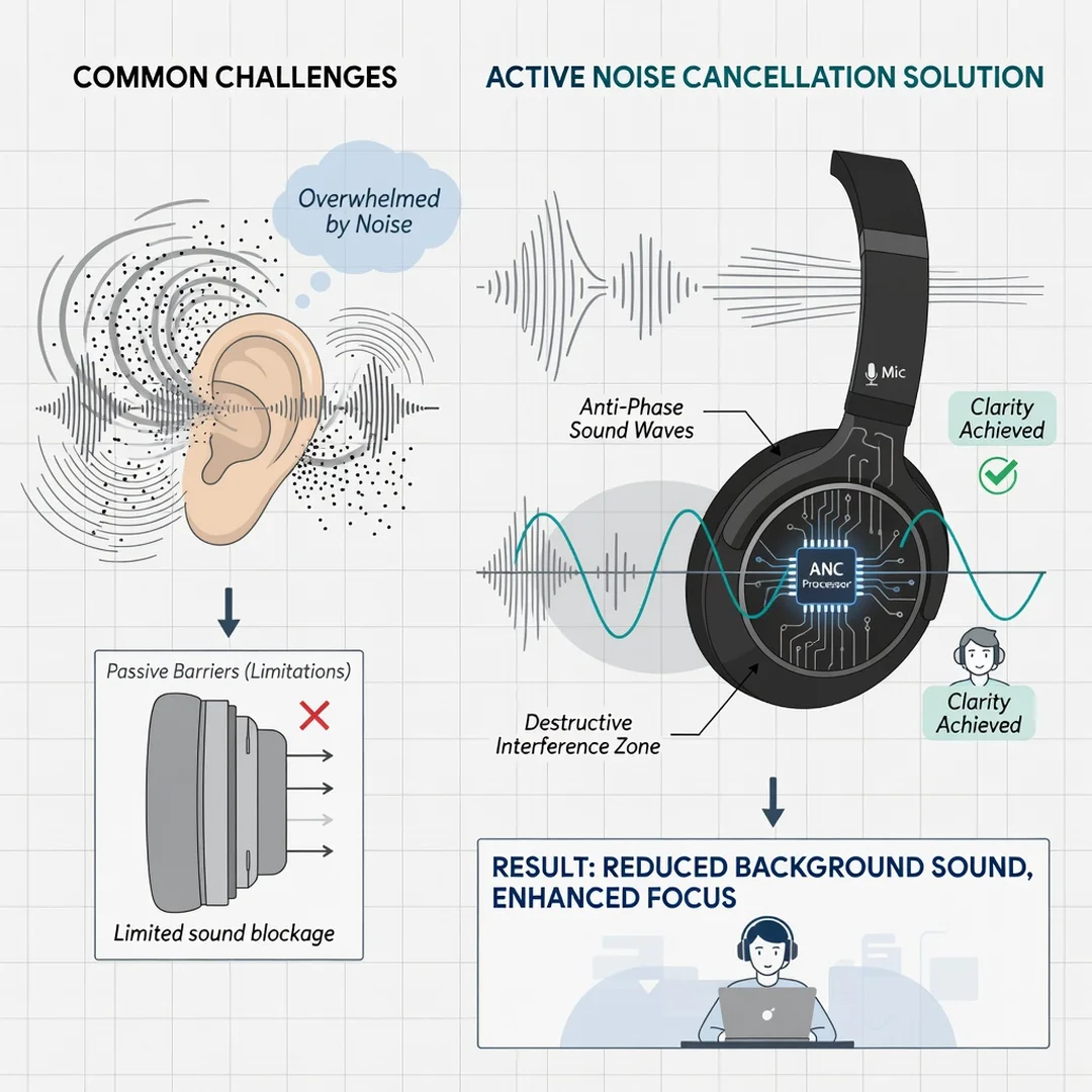 Step 7: Illustration for step: Address common challenges related to How Noise Cancellation Technology Reduce