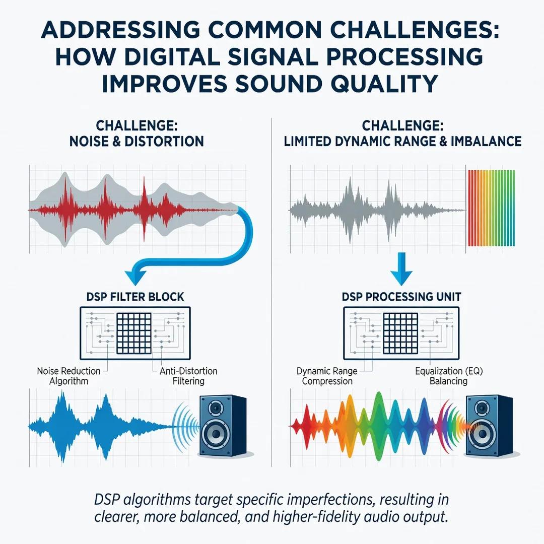 Step 7: Illustration for step: Address common challenges related to How Digital Signal Processing Improves S