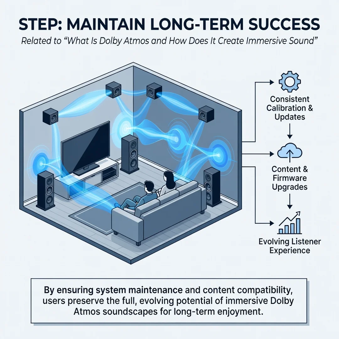 Step 8: Illustration for step: Maintain long-term success related to What Is Dolby Atmos and How Does It Cre